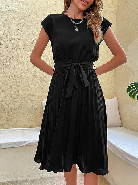 Cecilia | Mini Dress with Short Sleeves and Pleats
