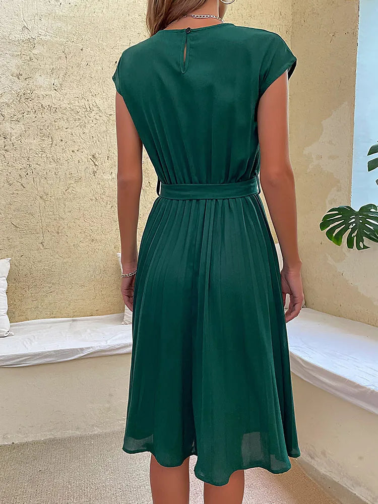 Cecilia | Mini Dress with Short Sleeves and Pleats
