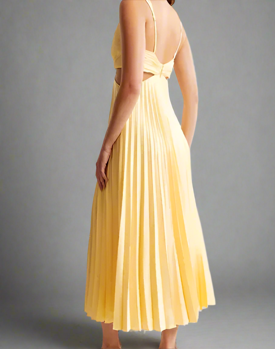 Kenah - Romantic A-Line Midi Dress with Lace Sweetheart Neckline