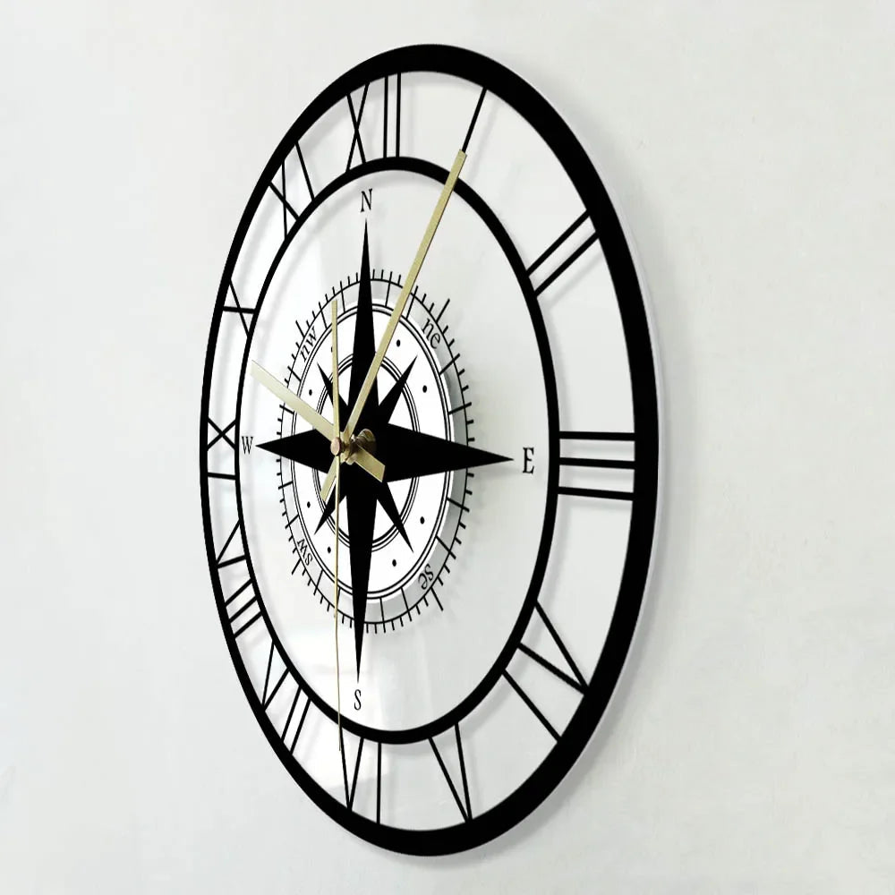 NauticaTime - Stylish compass wall clock