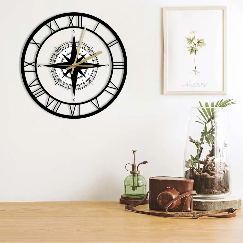 NauticaTime - Stylish compass wall clock