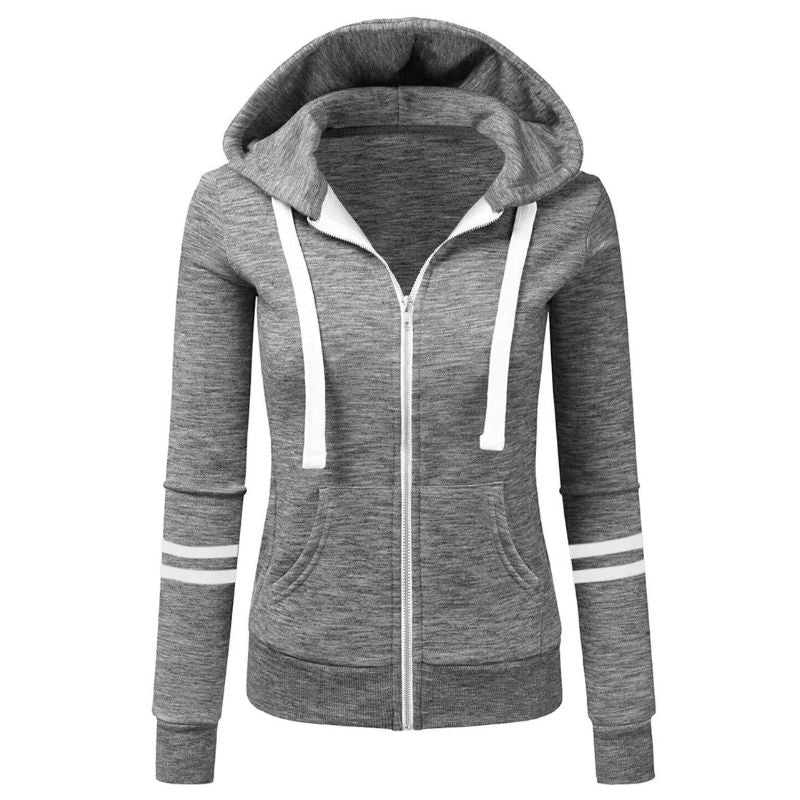 Laura - Women's Hooded Jacket with Zipper and Pockets