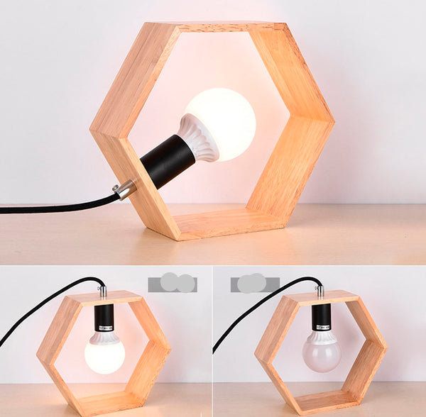 ModernMinimal - Geometric Wood Accent Lamps