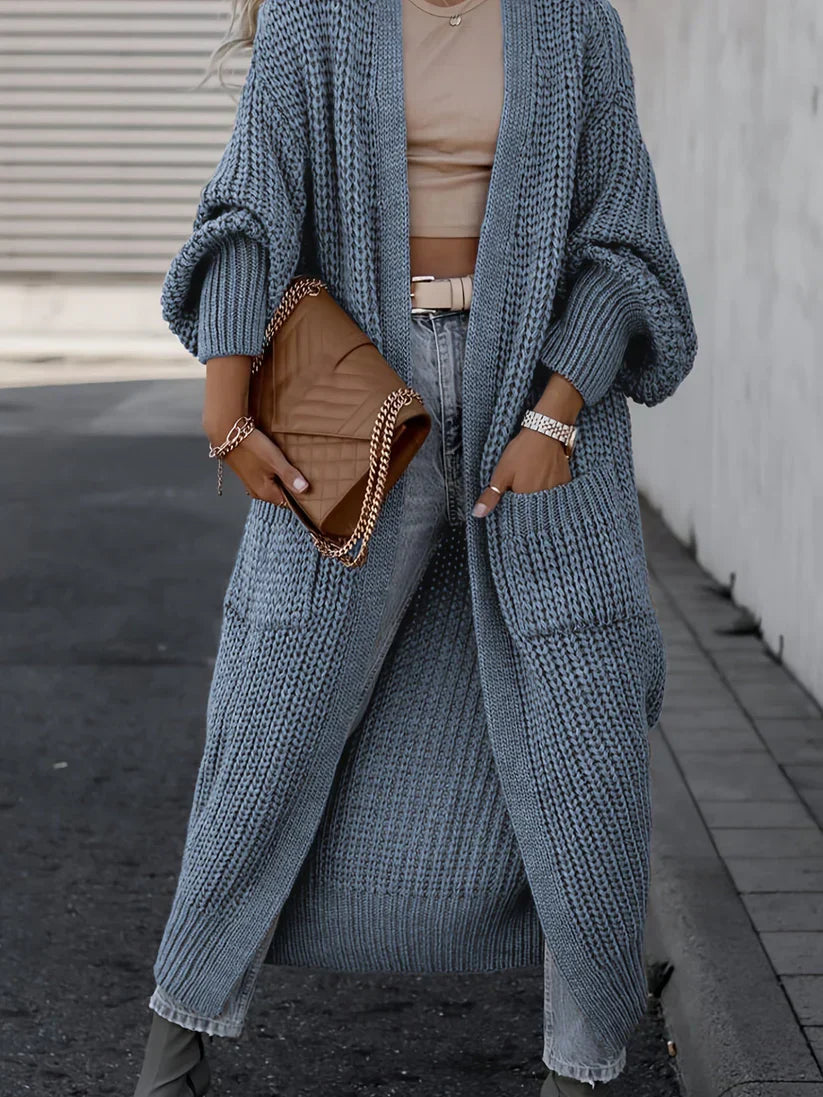 Olivia - Long knit cardigan with pockets