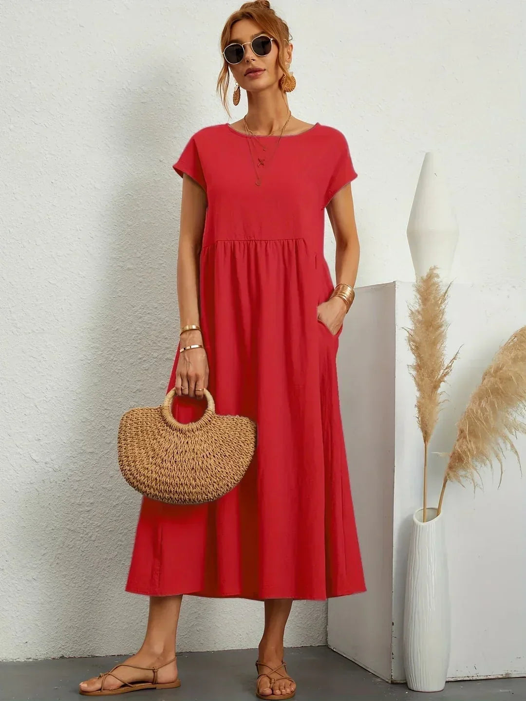 Decerie Soft Cotton Light Dress with Pockets