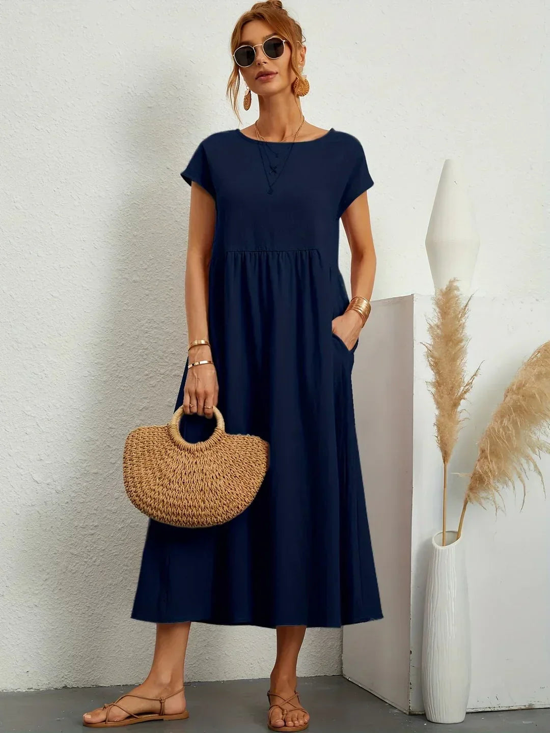 Decerie Soft Cotton Light Dress with Pockets