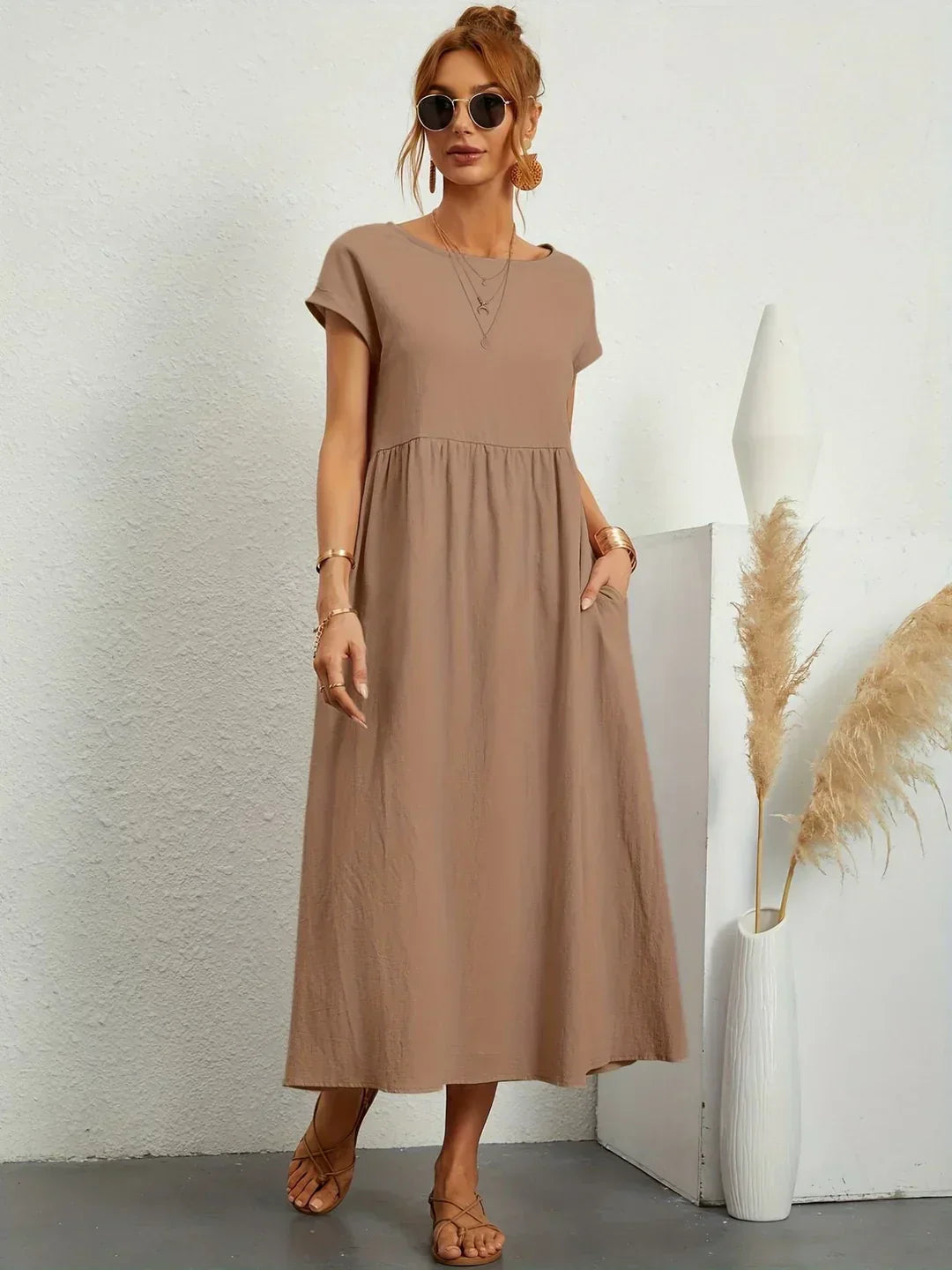 Decerie Soft Cotton Light Dress with Pockets