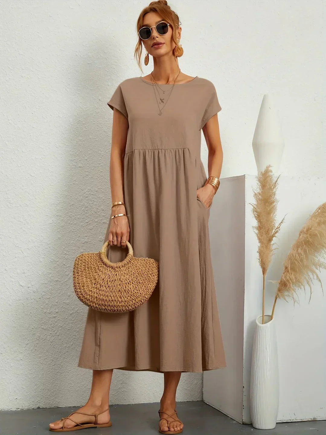 Decerie Soft Cotton Light Dress with Pockets