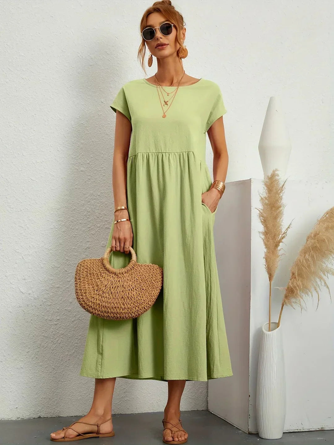 Decerie Soft Cotton Light Dress with Pockets