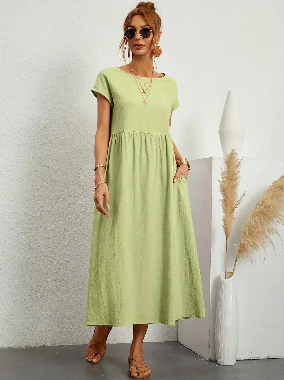 Decerie Soft Cotton Light Dress with Pockets