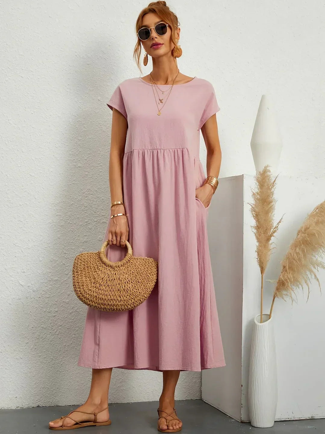 Decerie Soft Cotton Light Dress with Pockets