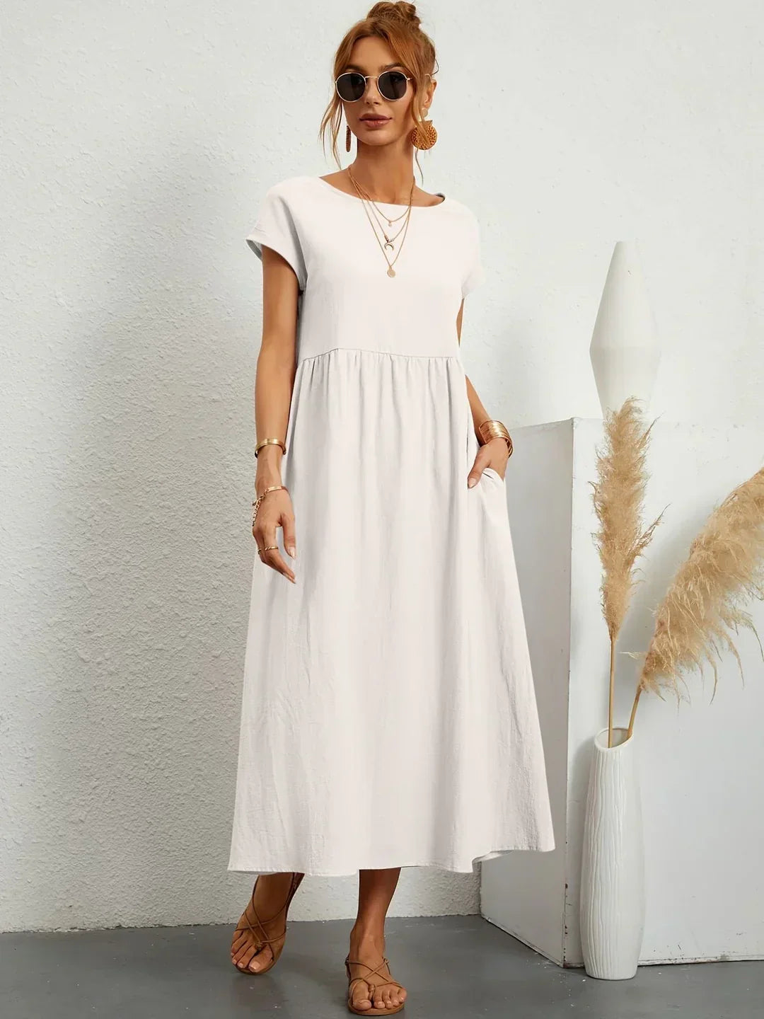 Decerie Soft Cotton Light Dress with Pockets