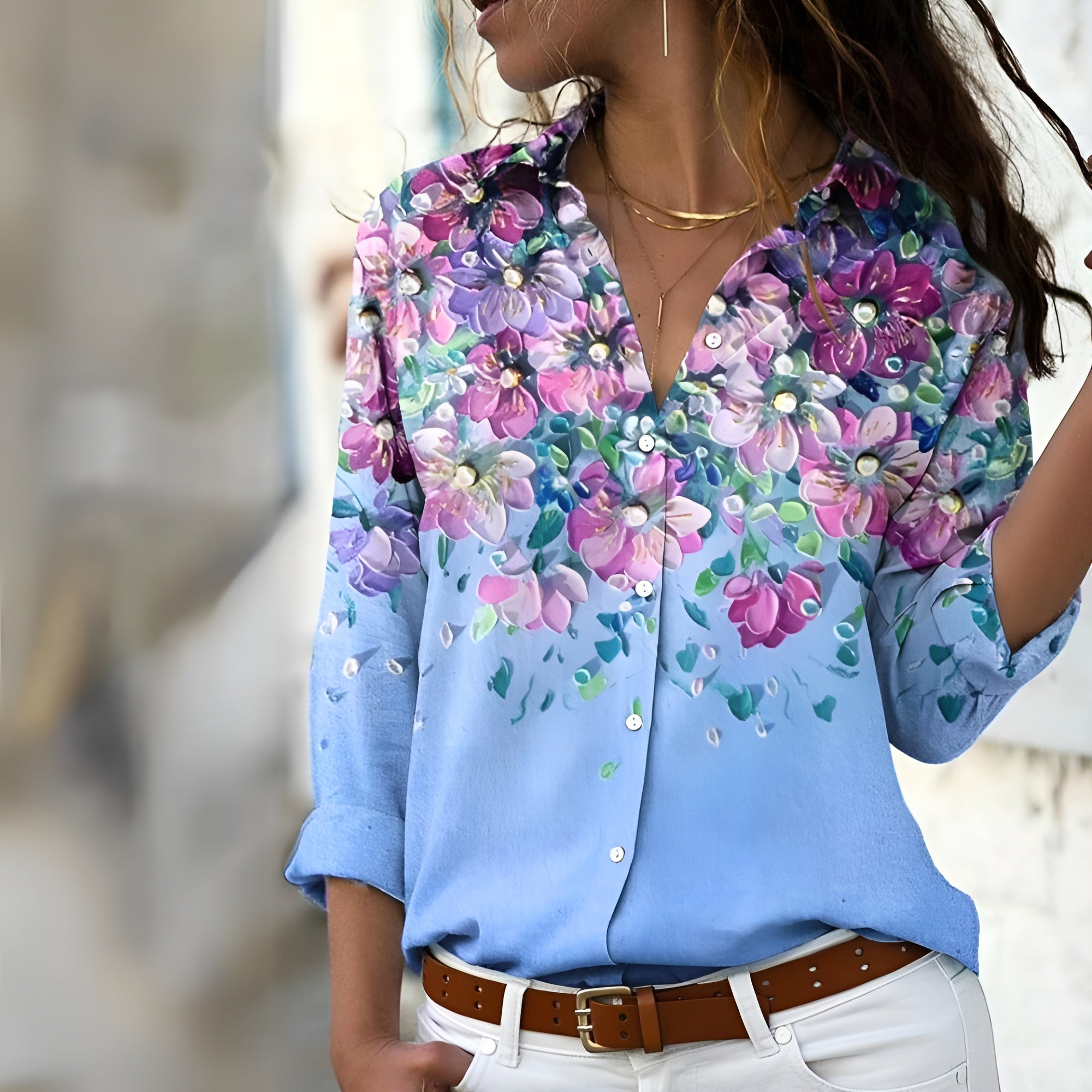 Astra Allure| Timeless Long-Sleeve Blouse