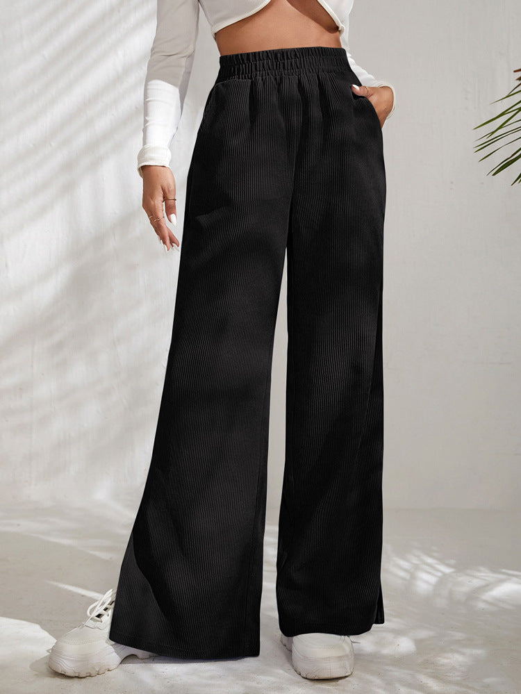 Ana | Elegant High Waist Corduroy Trousers for Women