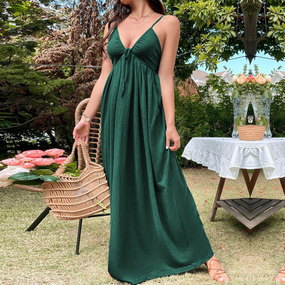 Kendall - A-Line Dress with Spaghetti Straps and Waist Detail