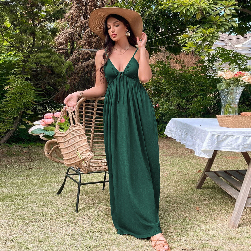 Kendall - A-Line Dress with Spaghetti Straps and Waist Detail