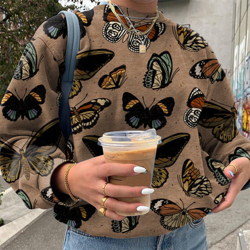 Aya  Butterfly Print Sweatshirt