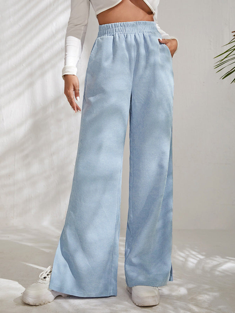 Ana | Elegant High Waist Corduroy Trousers for Women