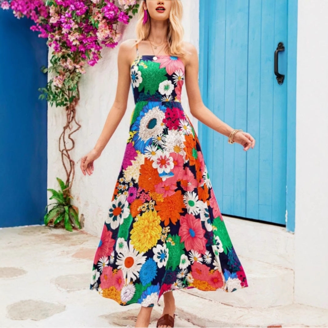 Marlyn - Elegant Bohemian Dress with Print