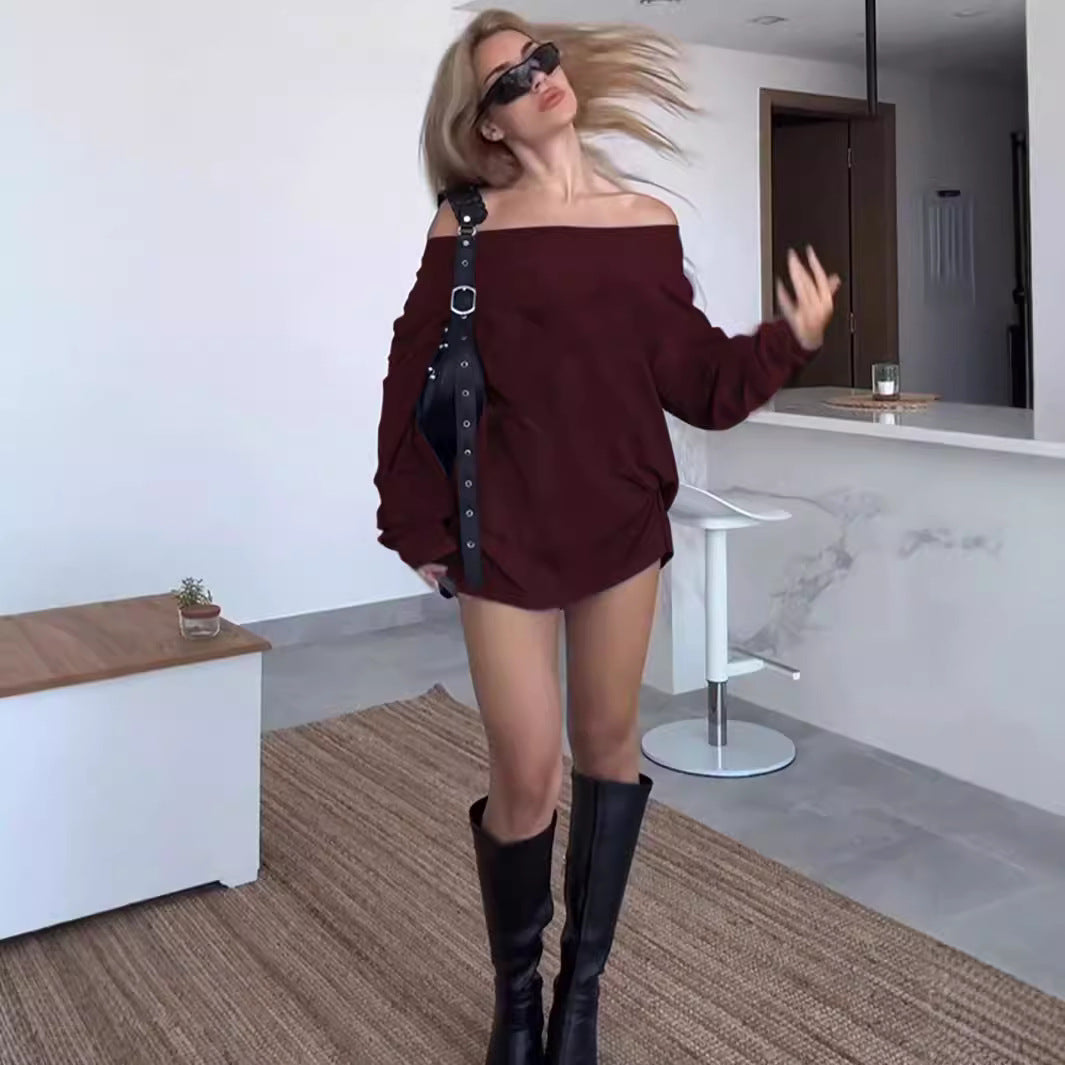 Doreen - Off-Shoulder Loose Short Dress