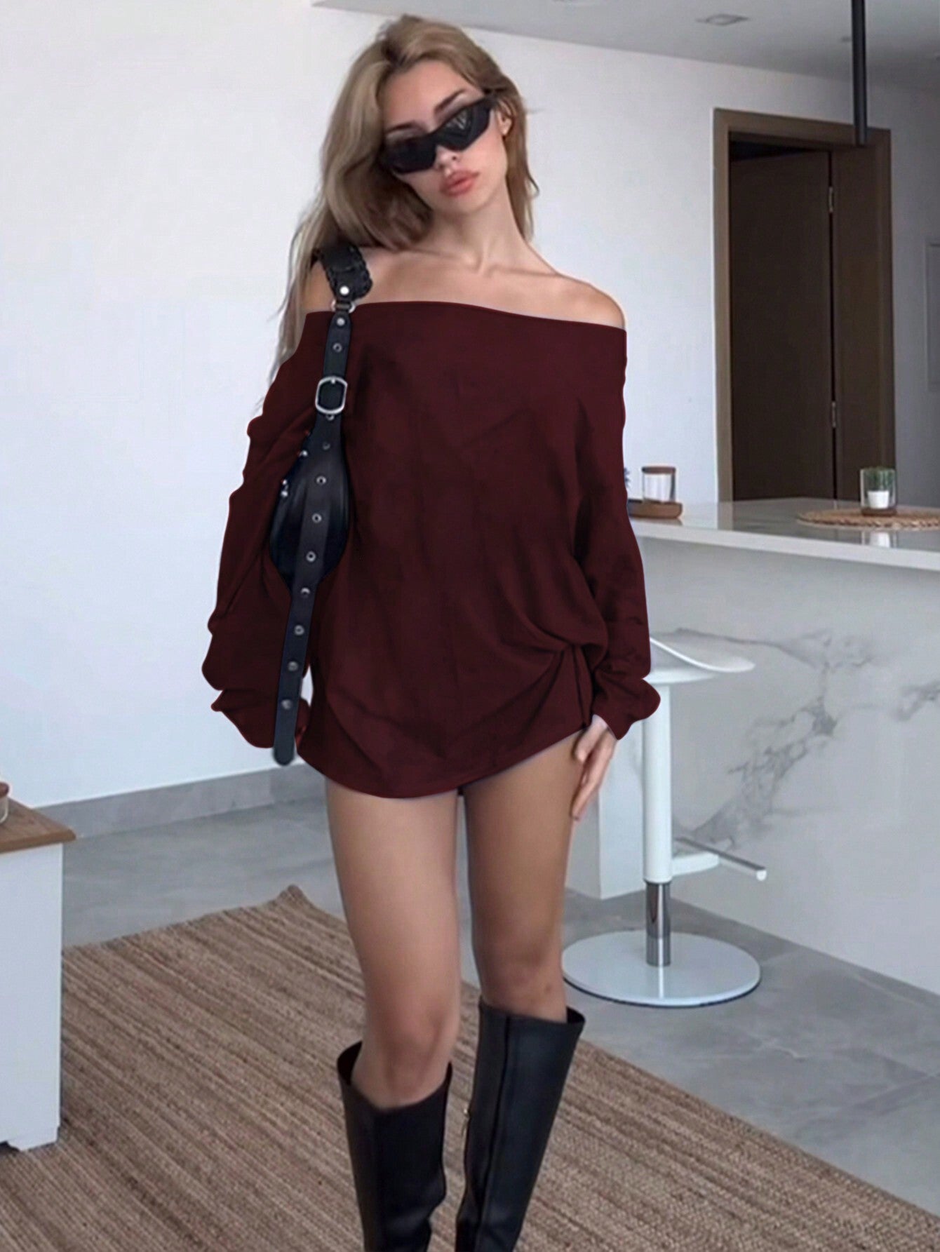 Doreen - Off-Shoulder Loose Short Dress