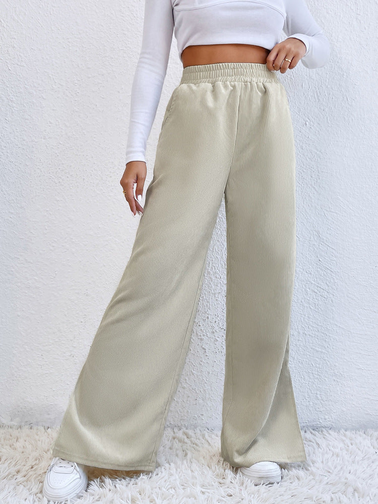 Ana | Elegant High Waist Corduroy Trousers for Women