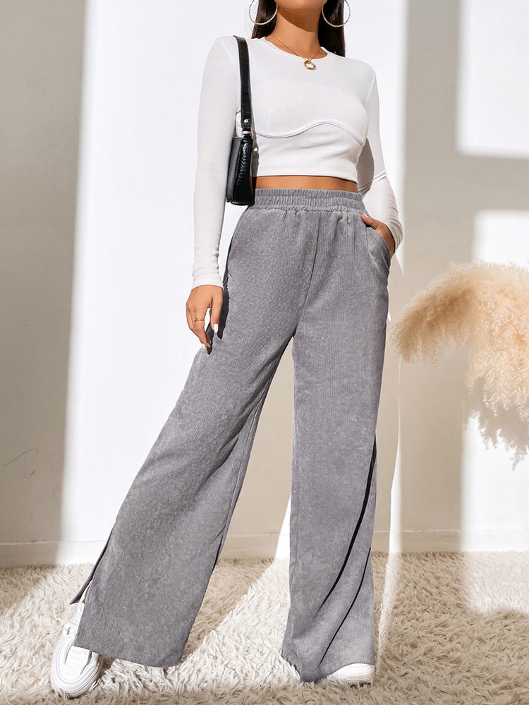 Ana | Elegant High Waist Corduroy Trousers for Women