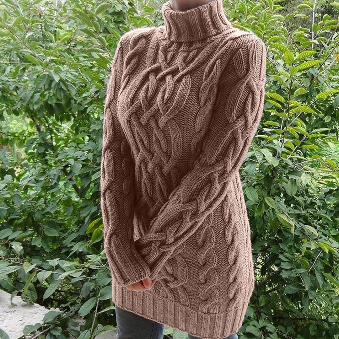 Lucia - Cable Knit Turtleneck Sweater