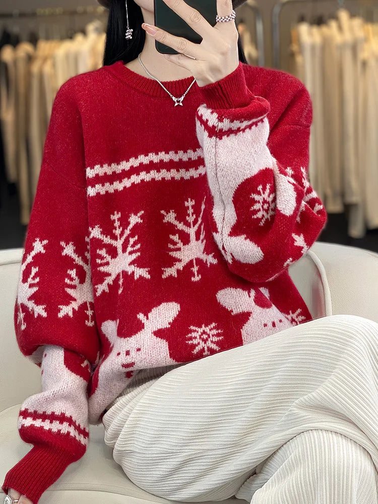 Dana - Women Christmas Knitted Wool Pullover