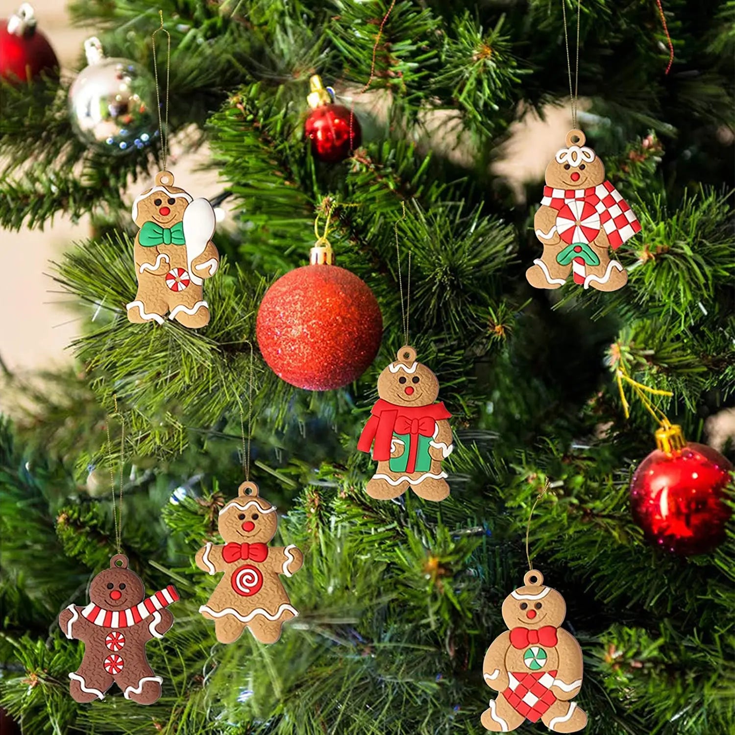 12-Piece Gingerbread Man Ornaments Set