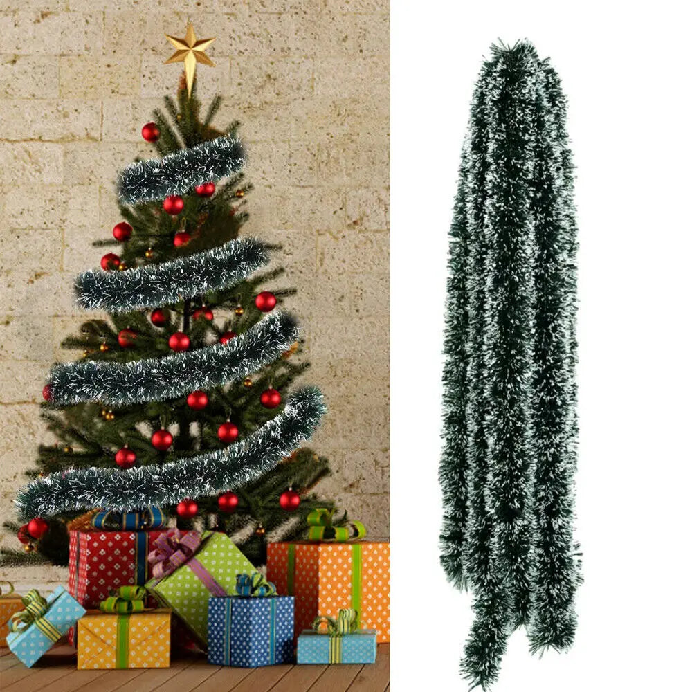 Chunky Snow-Tipped Tinsel Garland