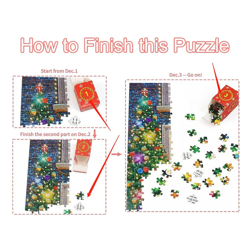 Christmas Puzzle Advent Calendar - 24 Days of Countdown Fun