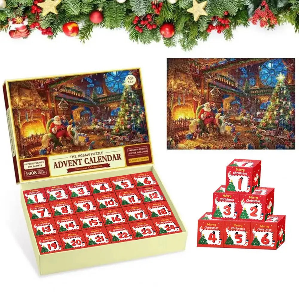 Advent calendar with puzzles and countdown