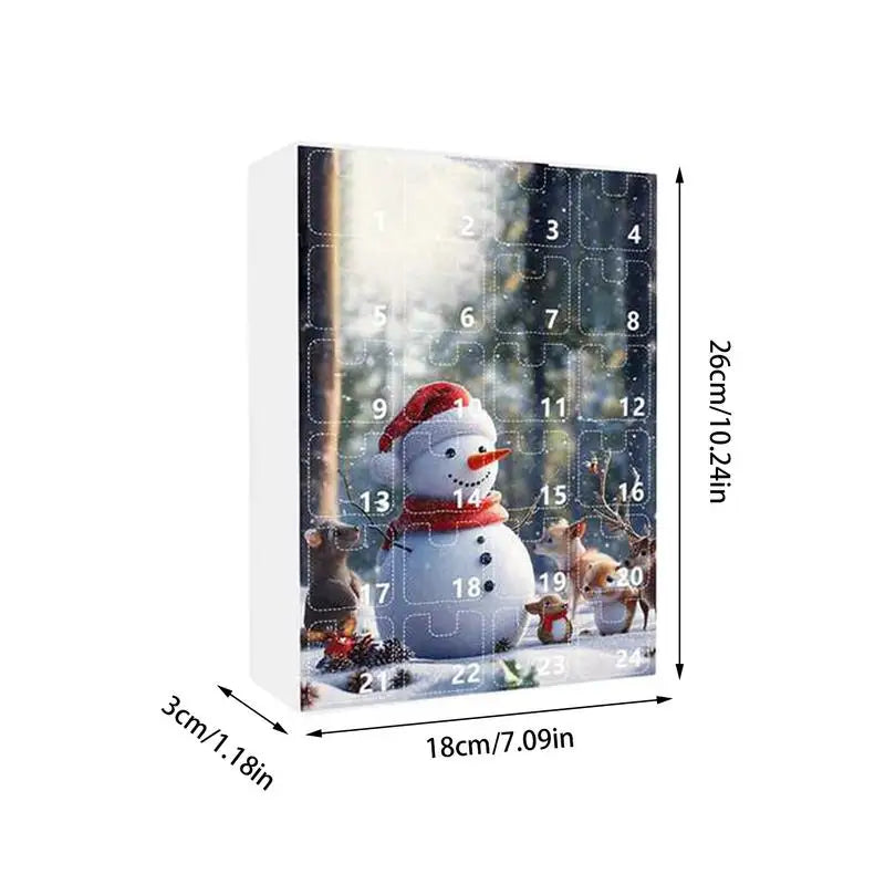 Advent Calendar 2024 Flat Acrylic Snowman Christmas Countdown