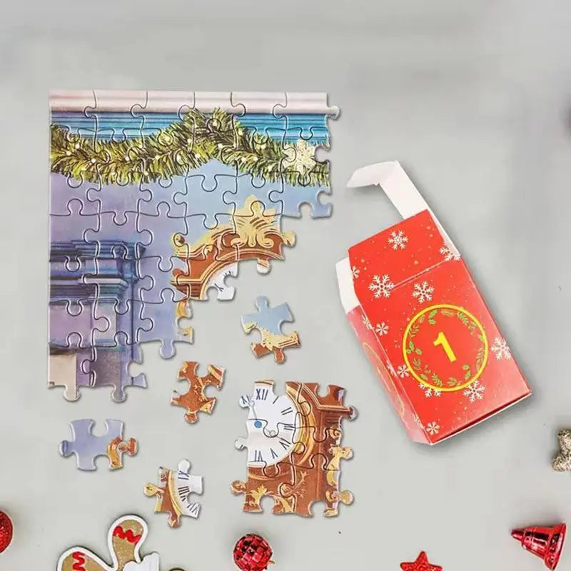 Advent calendar with puzzles for counting down to Christmas