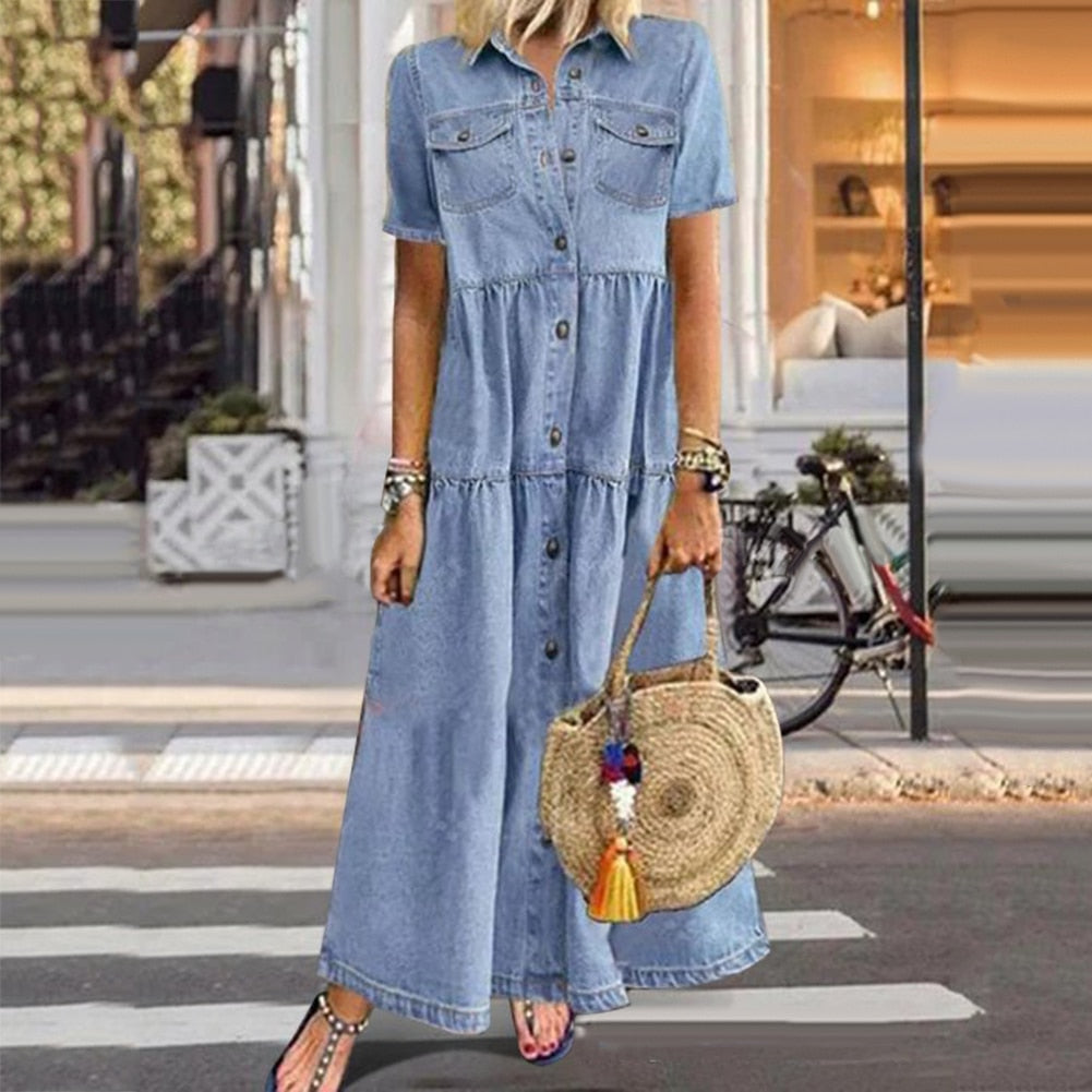 Brenda Maxi Denim Dress