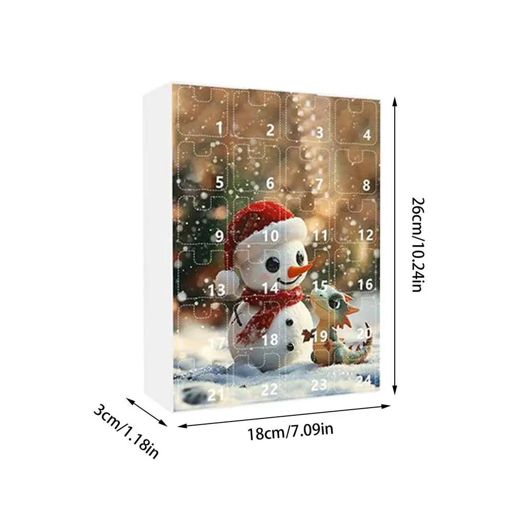 Advent Calendar 2024 Flat Acrylic Snowman Christmas Countdown