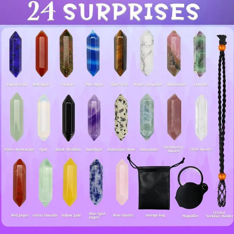 Crystals Advent Calendar 2024 for Christmas 24 Days Countdown