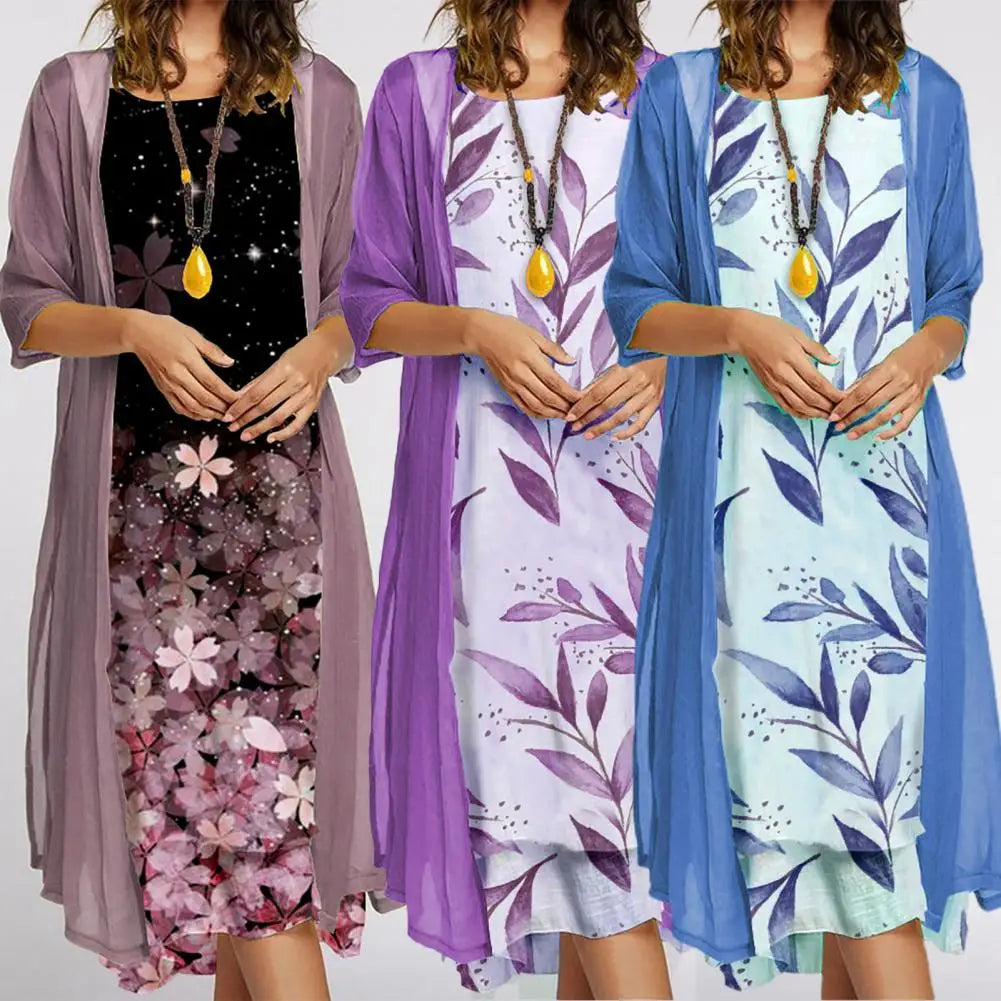 Liva Round Neck Dress for Women in a Light and Elegant Design