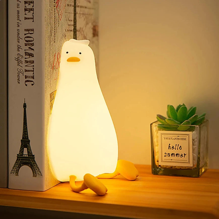 Cute Duck Nightlights Rechargeable Silicone Lamp