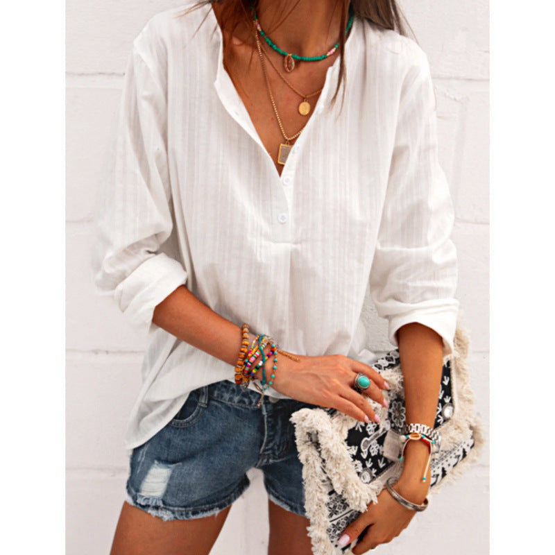 Matilda Fold-Over Collar Blouse