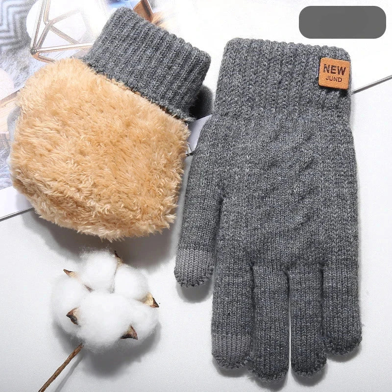 Thermal wool gloves with touchscreen - winter driving gloves