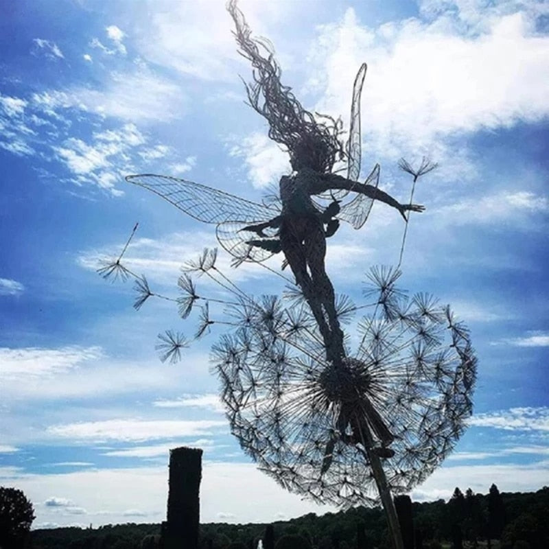 Fairy on a Milk Thread Art Sculpture