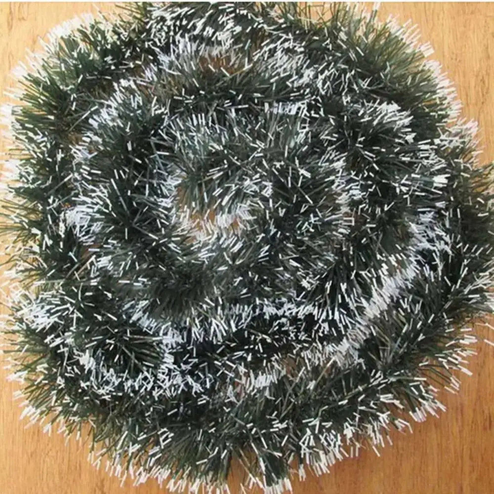 Chunky Snow-Tipped Tinsel Garland