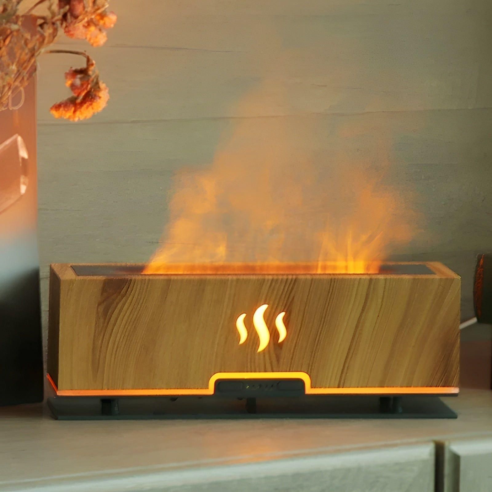 Portable humidifier with flame light and fragrance