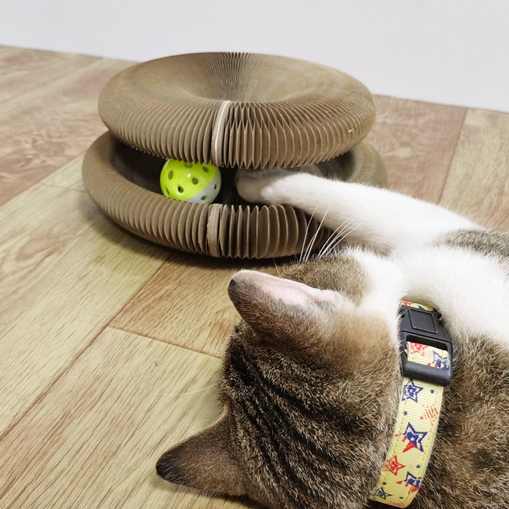 FurPlay - Magic Foldable Cat Scratching Board With Tinkling Ball