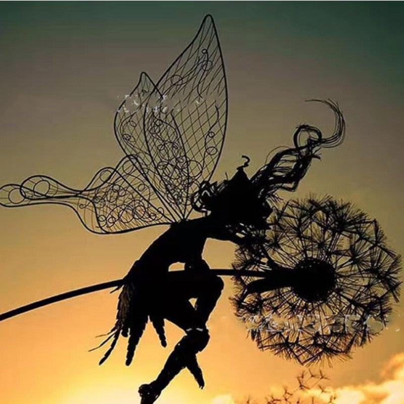 Fairy on a Milk Thread Art Sculpture