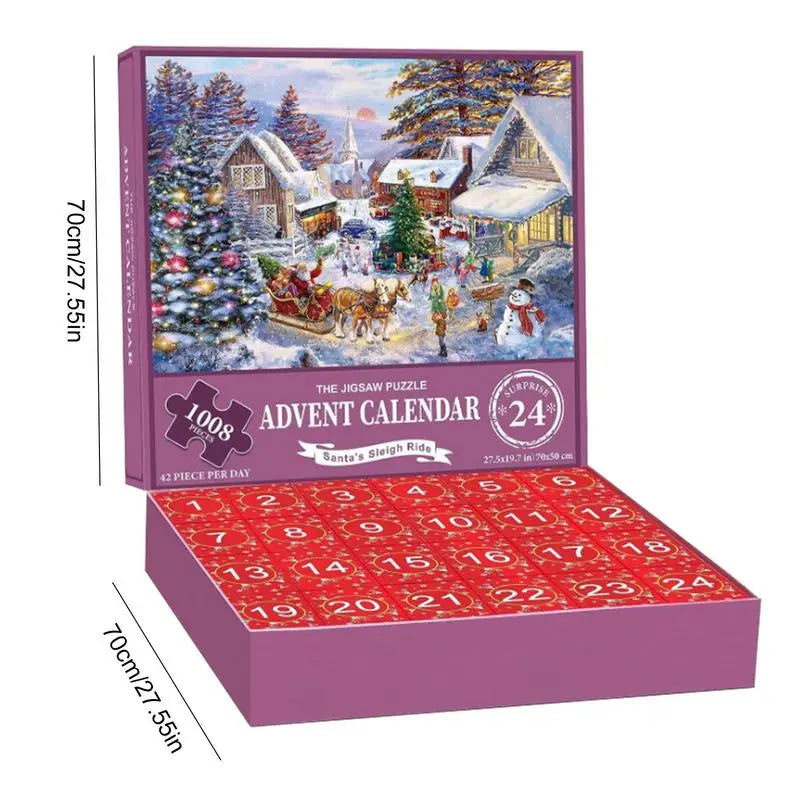1008-piece Christmas Village Advent Calendar Puzzle