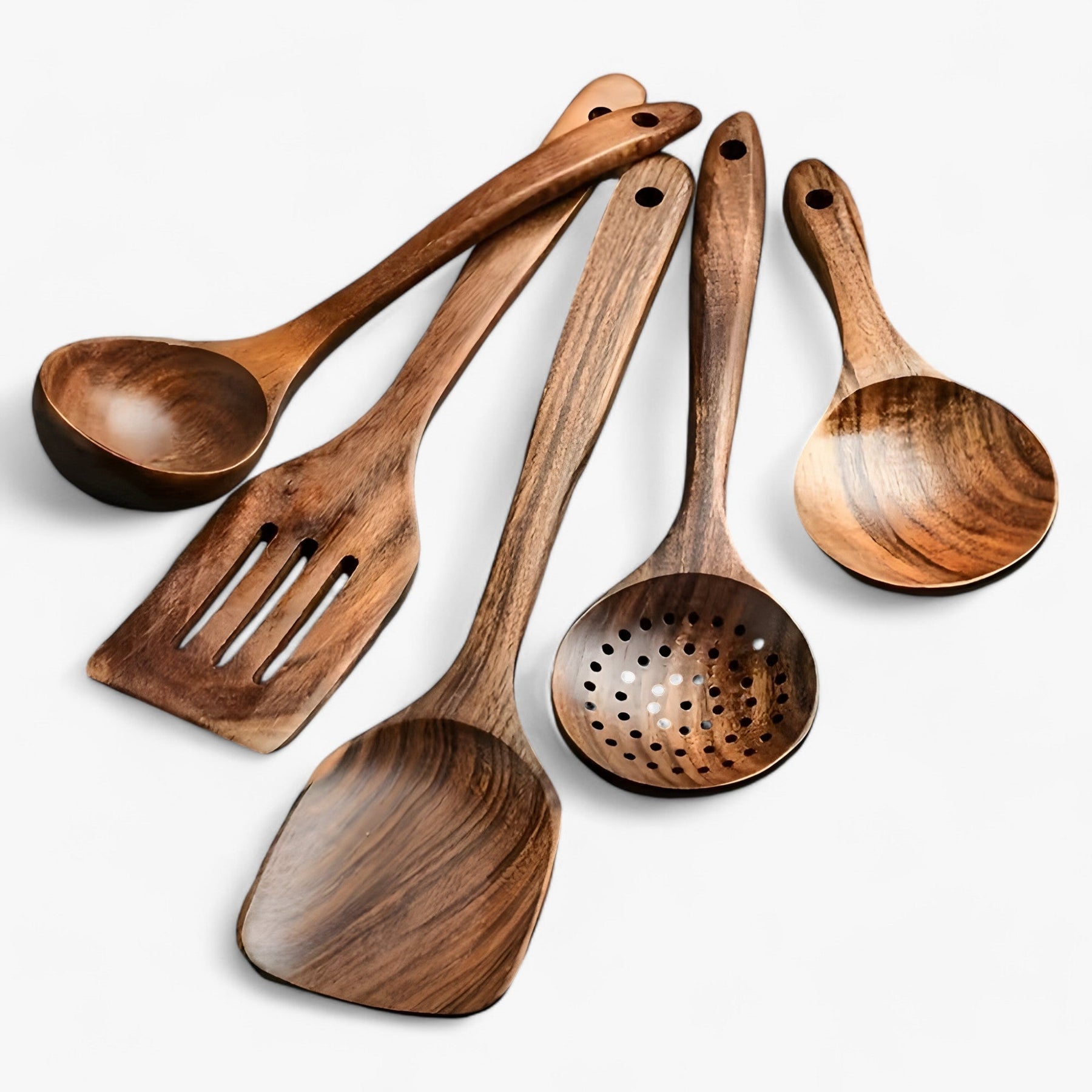 EcoWood wooden kitchen utensil set with 11 pieces