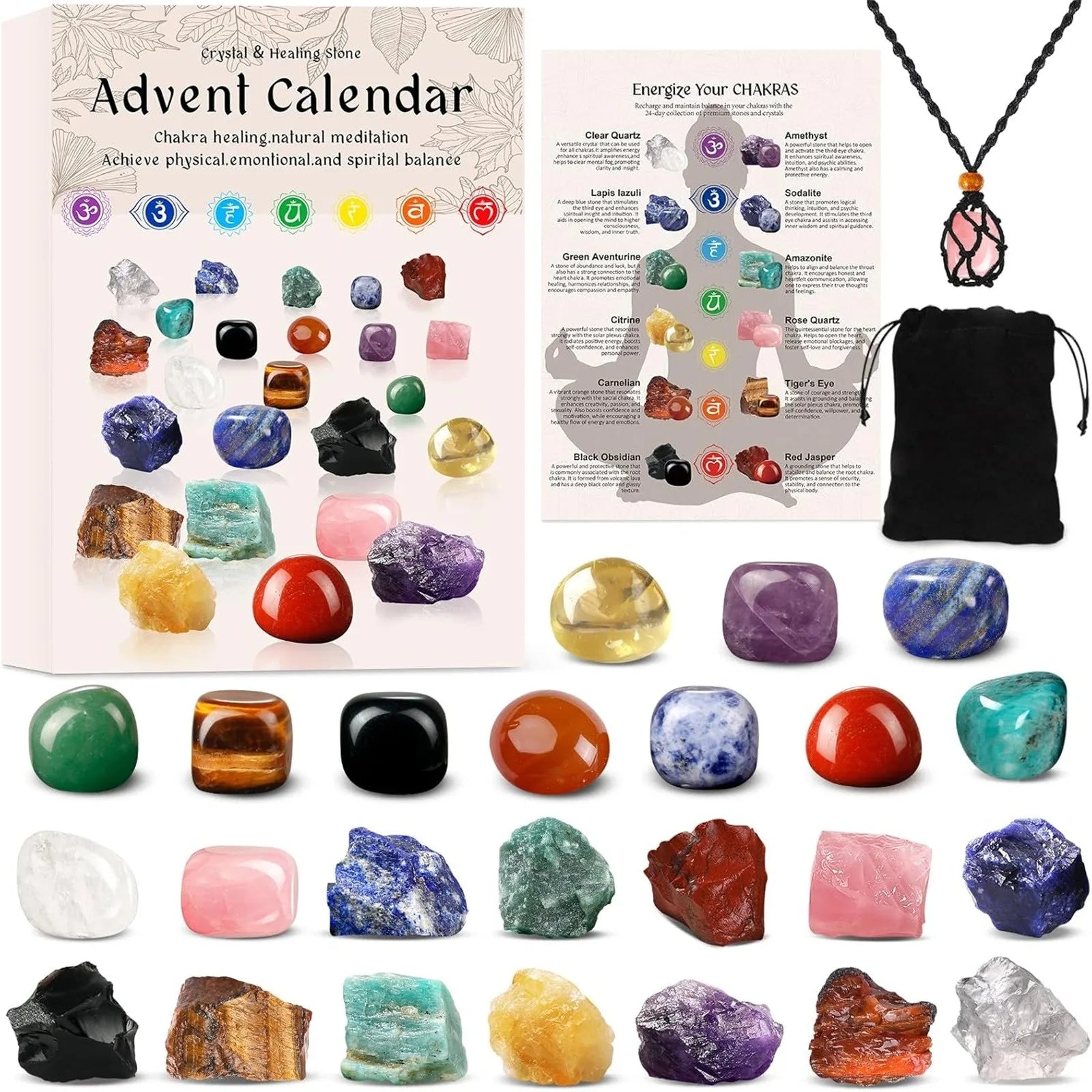 Crystal Chakra Stones - Advent Calendar for Christmas